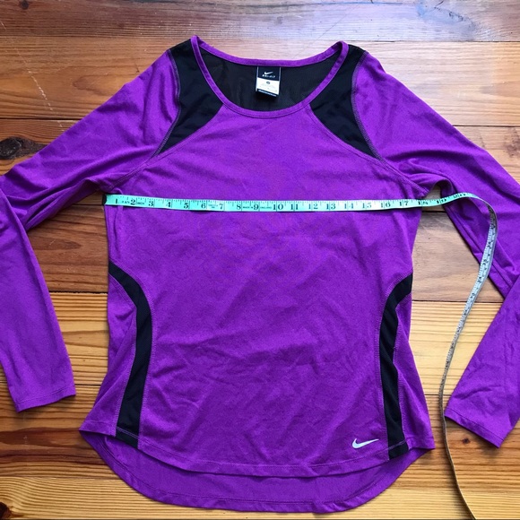 Nike Long Sleeve Fuchsia Black Work Out Top, EUC, M - Picture 7 of 15